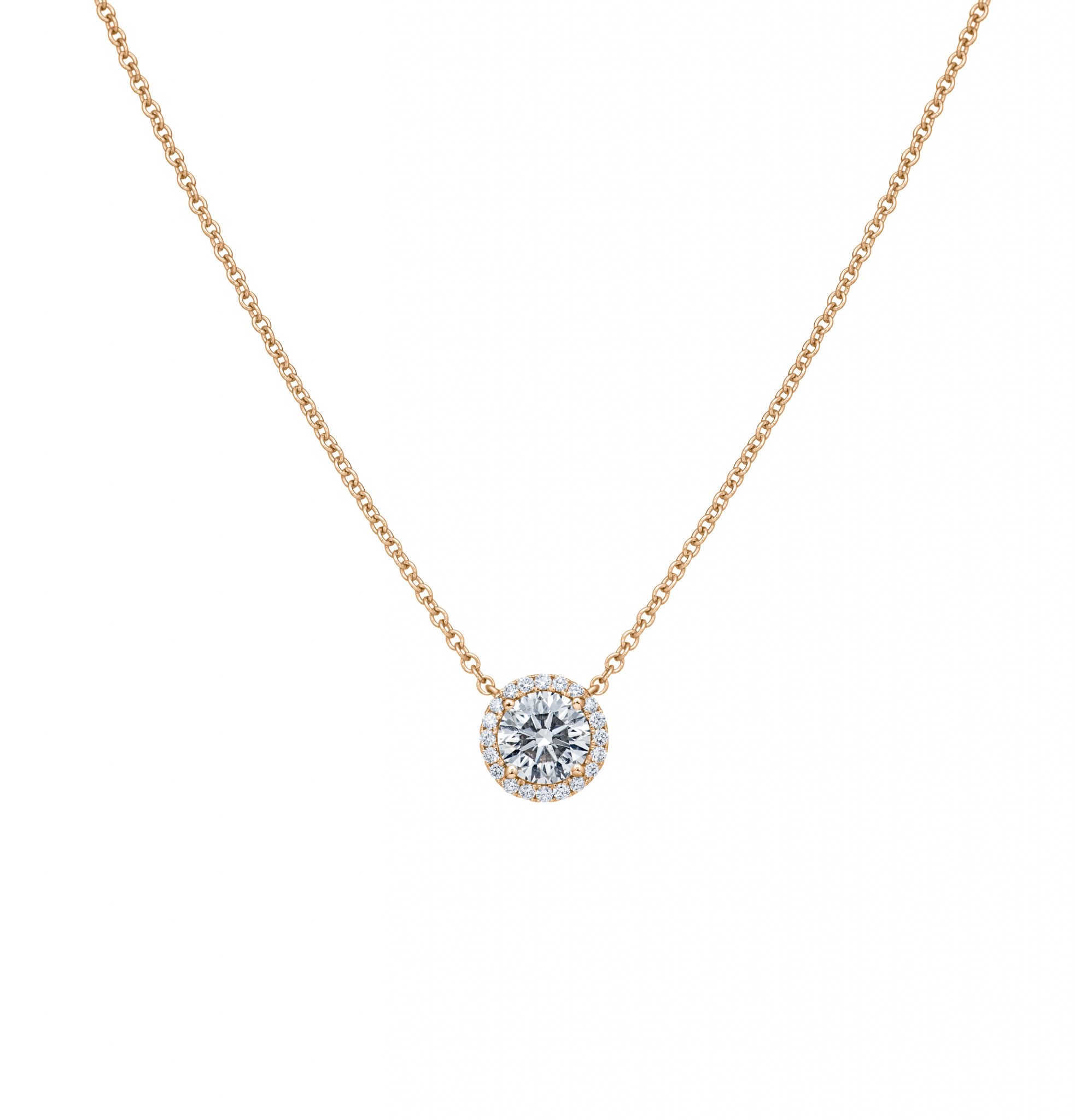 Diamond Halo Necklace - Aliya Fine Jewellery
